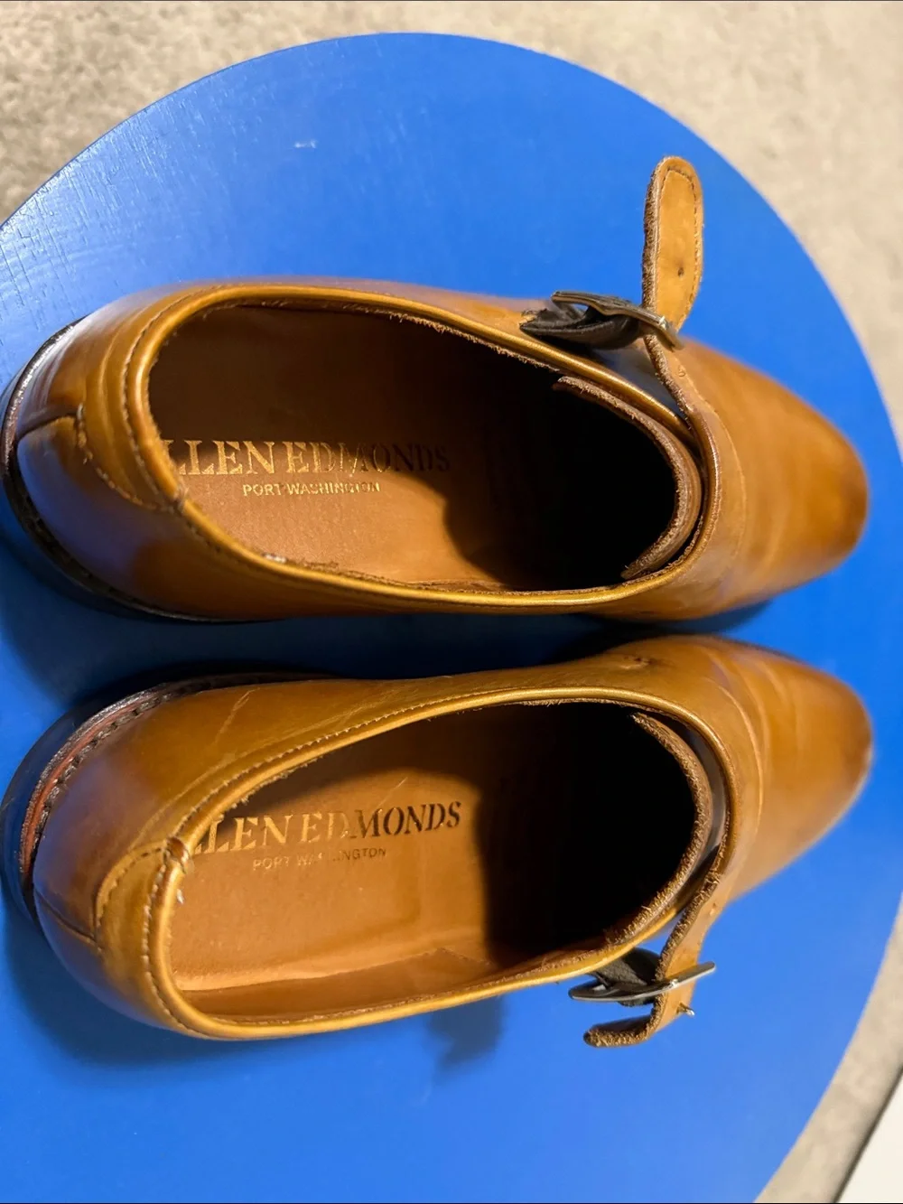 Allen Edmonds Tan Single Monk Strap Dress Shoes